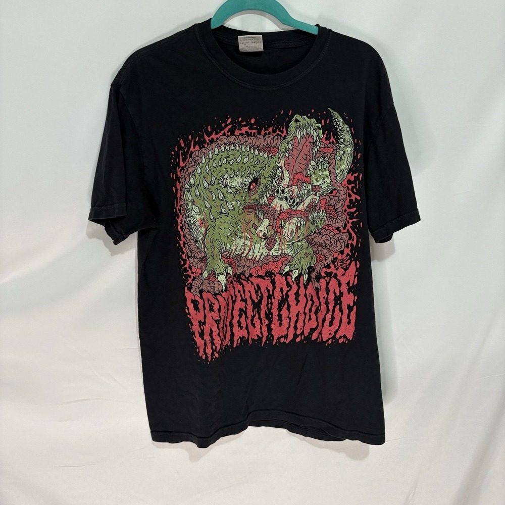 Comfort Colors Mens Large PROTECT CHOICE Graphic Black T-Shirt Cotton